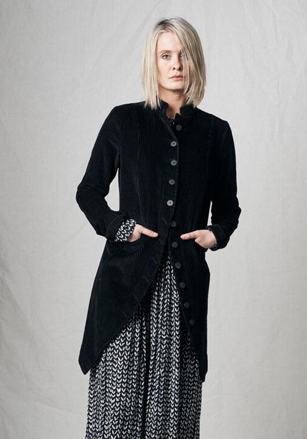Pal Offner Corduroy Button Down Penguin Coat - Black Pal Offner Corduroy Button Down Penguin Coat - Black