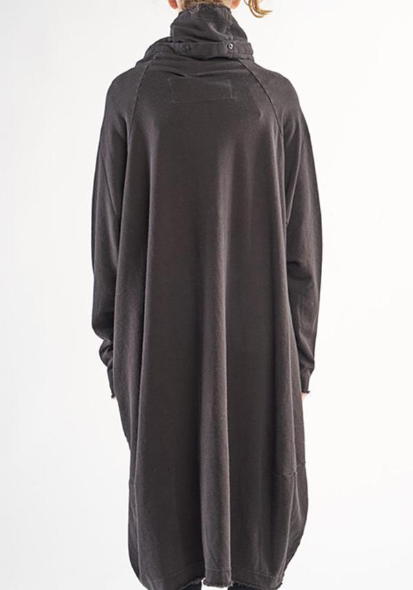 Rundholz Black Label Oversized Button Detail Funnel Neck Bubble Dress - Black Rundholz Black Label Oversized Button Detail Funnel Neck Bubble Dress - Black