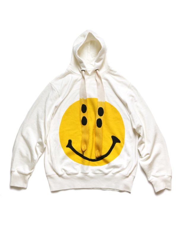 Unisec Kapital Fleece Knit RAIN SMILE Hoodie - White Unisec Kapital Fleece Knit RAIN SMILE Hoodie - White