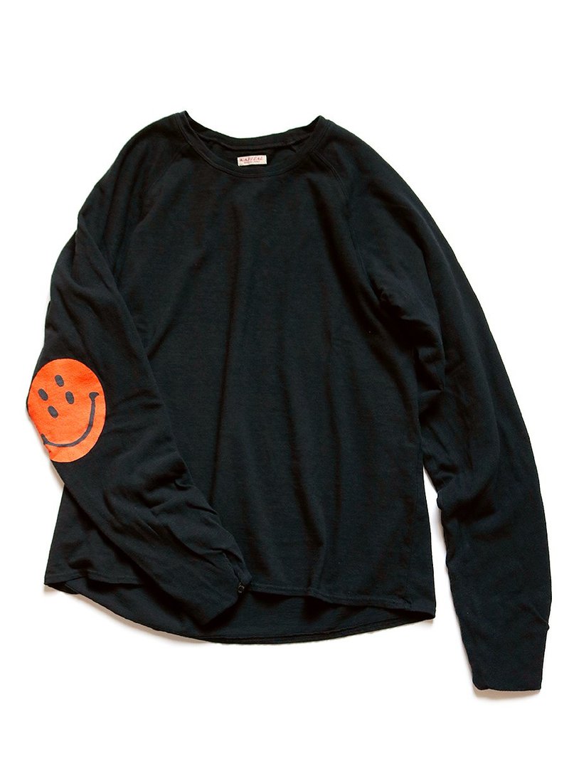 【KAPITAL】GAUZE JERSEY CHEF SLEEVE LONG SLEEVE T 'BLACK' Kapital Jersey/Gauze CHEF Long Sleeve T - Black/Orange