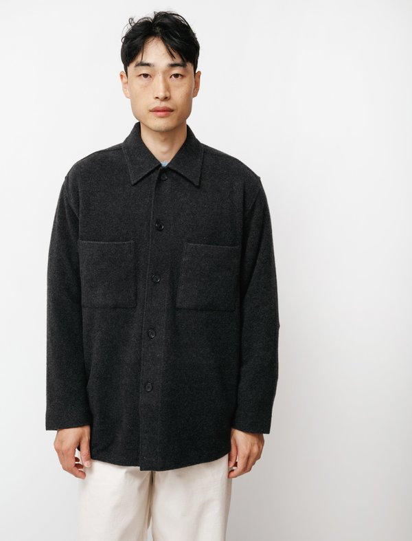 auralee wool cashmere flannel jacket