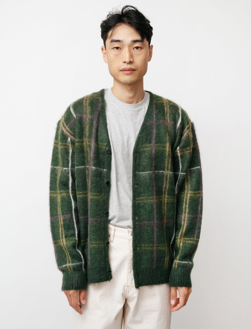 Needles Mohair Cardigan - Windowpane Olive | Garmentory Needles Mohair Cardigan - Windowpane Olive | Garmentory