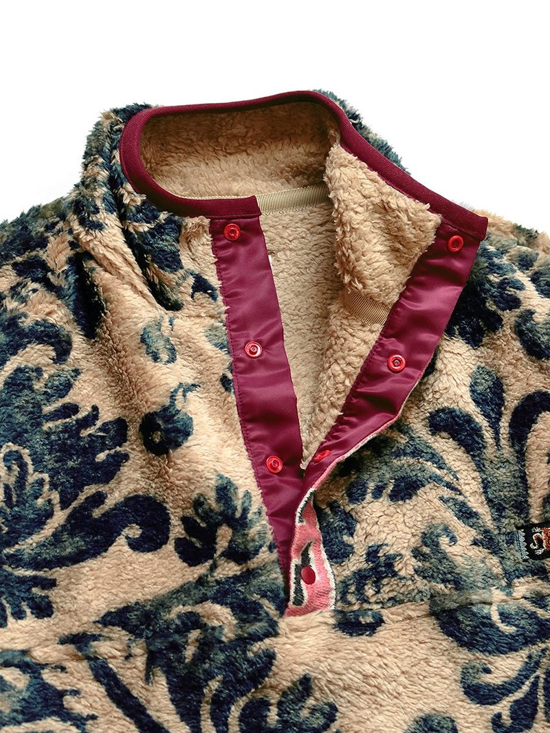 Kapital DAMASK Fleece Virgin Mary Pullover - Beige | Garmentory