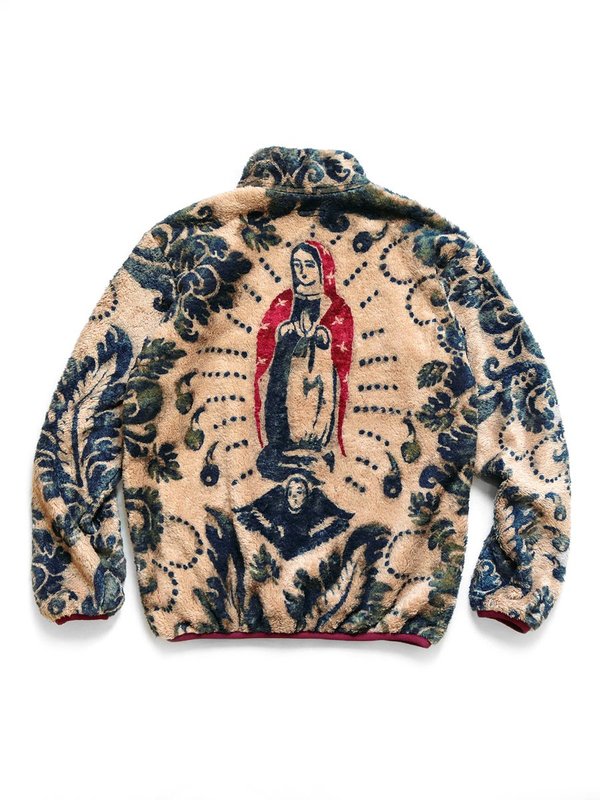 Kapital DAMASK Fleece Virgin Mary Pullover - Beige | Garmentory