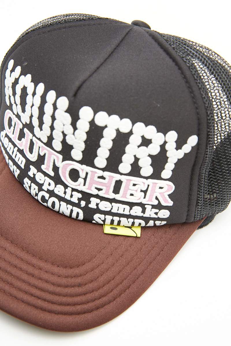 KAPITAL KOUNTRY PEARL CLUTCHER グレー 黒 Cap | KOUNTRY gray black