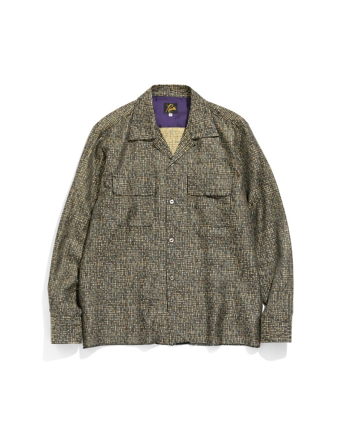 Needles Pe/R/L Random Plaid Jacquard C.O.B. Classic Shirt - Black