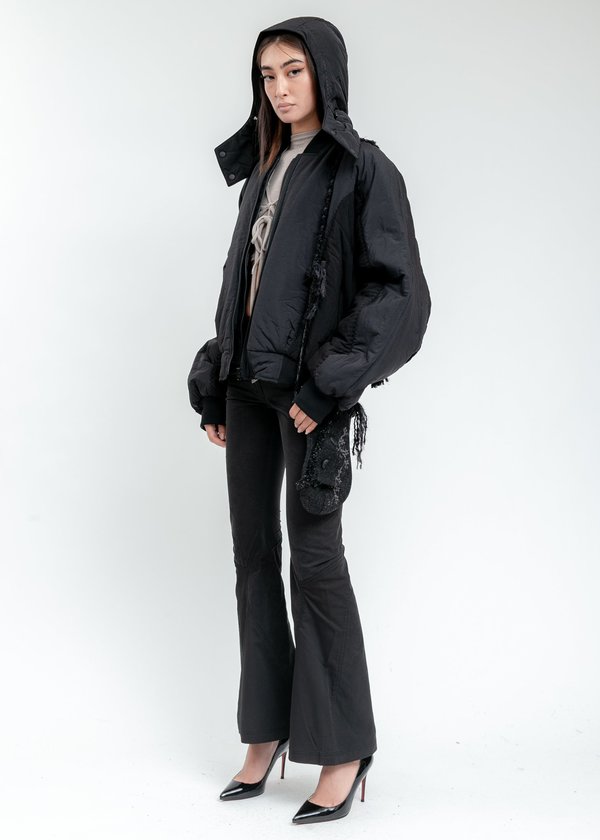 Hyein Seo Hooded Bomber - Black | Garmentory