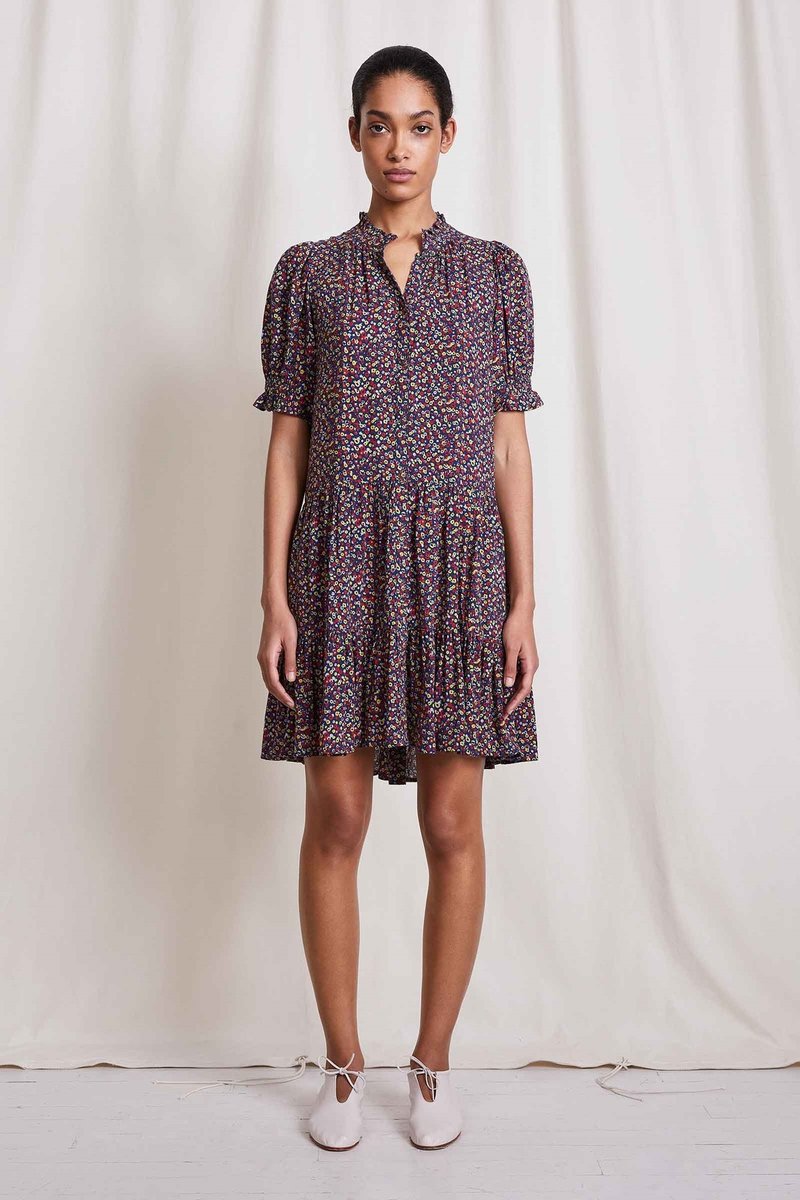 bust mini dress Dionna Long Sleeve Contrast Bust Mini Dress Black
