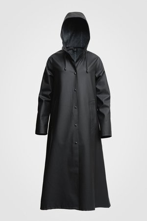 long black rain jacket