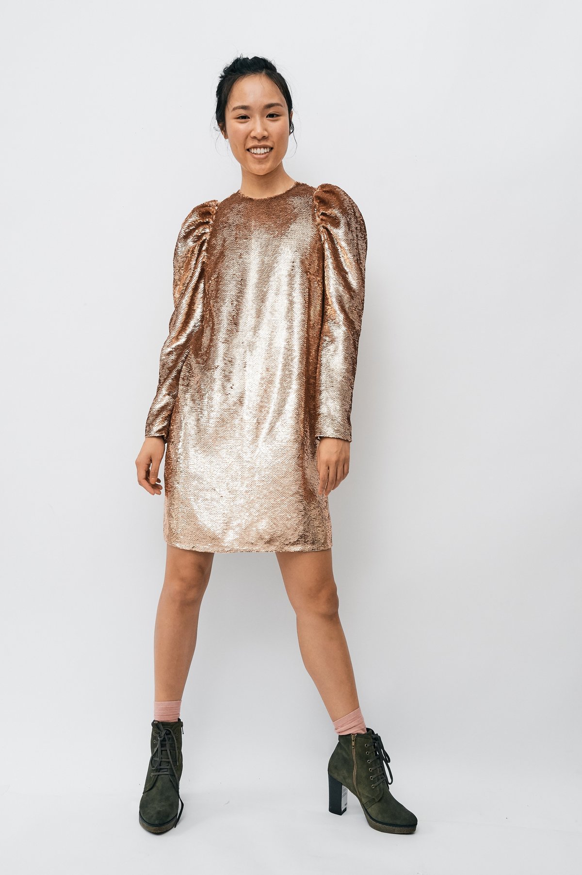 Pre-loved] Ulla Johnson Sequin Dress - Gold | Garmentory