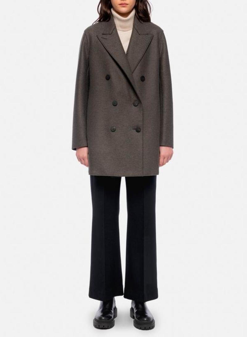 Harris Wharf London Slouchy Peacoat Pressed Wool jacket - Ebony