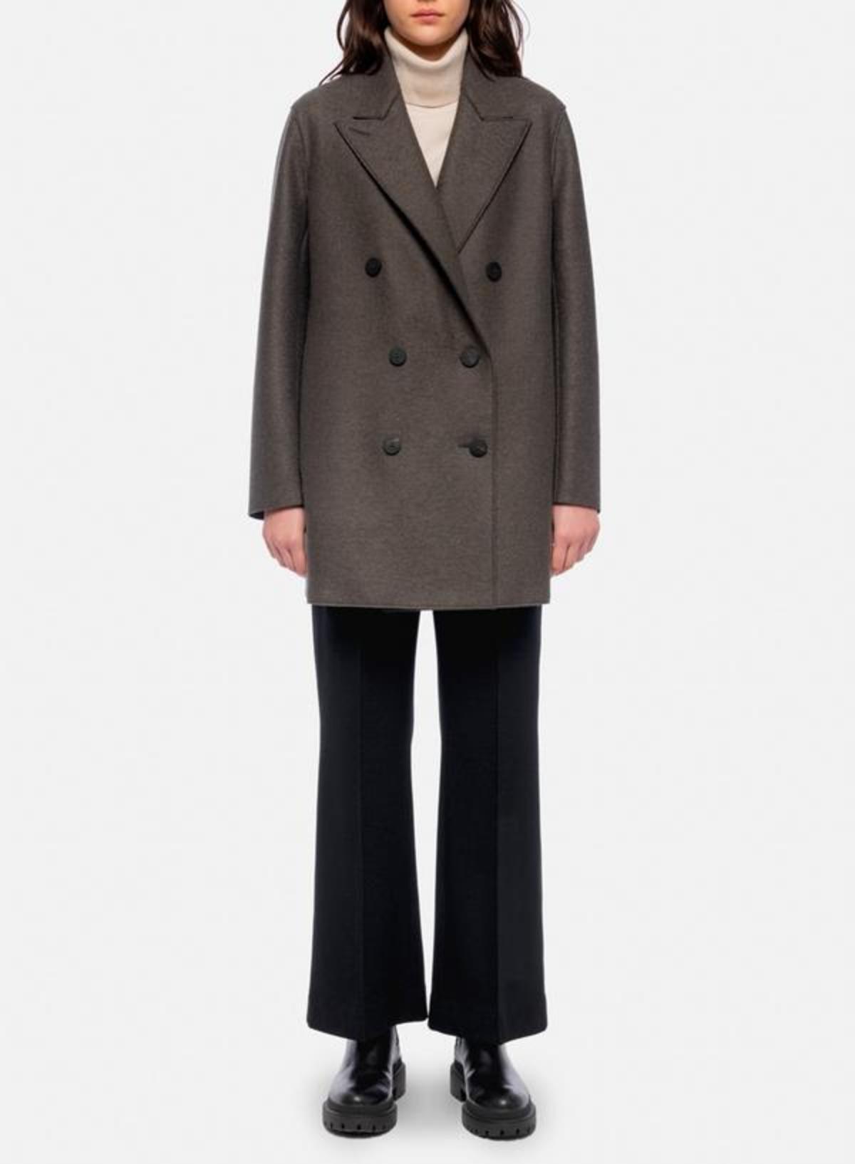 ジャケット・アウター HARRIS WHARF LONDON PEACOAT EBONY GREY Harris Wharf London Slouchy Peacoat Pressed Wool jacket - Ebony