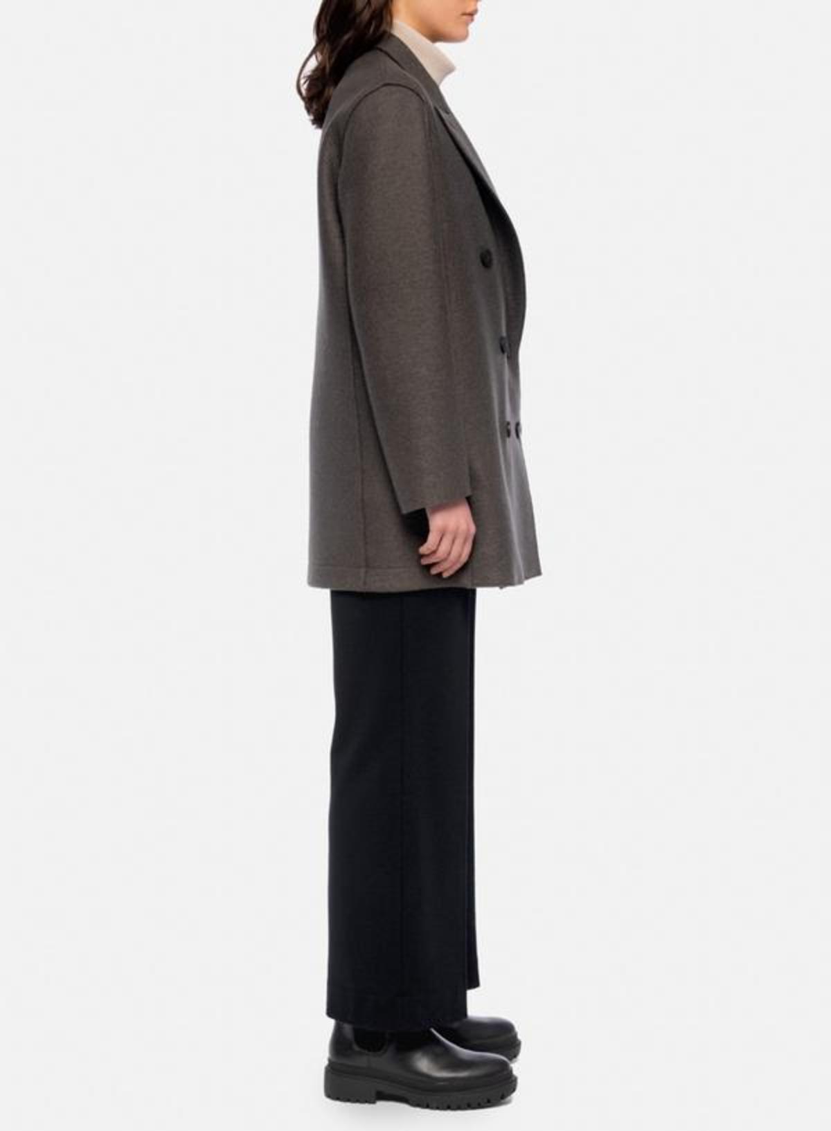 ジャケット・アウター HARRIS WHARF LONDON PEACOAT EBONY GREY Harris Wharf London Slouchy Peacoat Pressed Wool jacket - Ebony