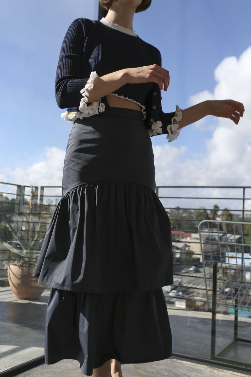 Maryam Nassir Zadeh Cecilia Cardigan in Navy | Garmentory