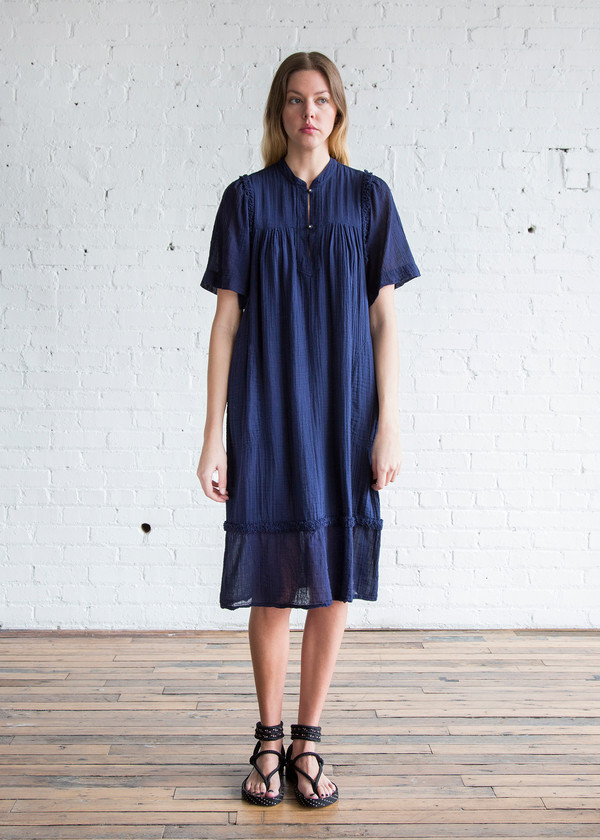 Raquel Allegra Peasant Dress Navy Garmentory