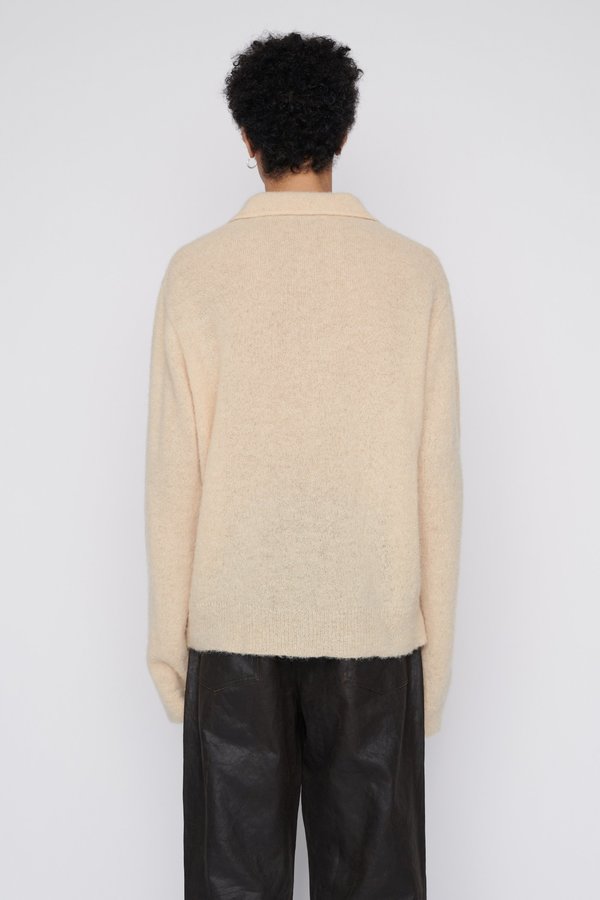 Our Legacy Fuzzy Alpaca Evening Polo Cardigan - Camel | Garmentory