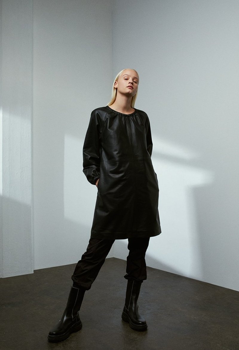 Just Female Roxy Leather Dress - BLACK | Garmentory
