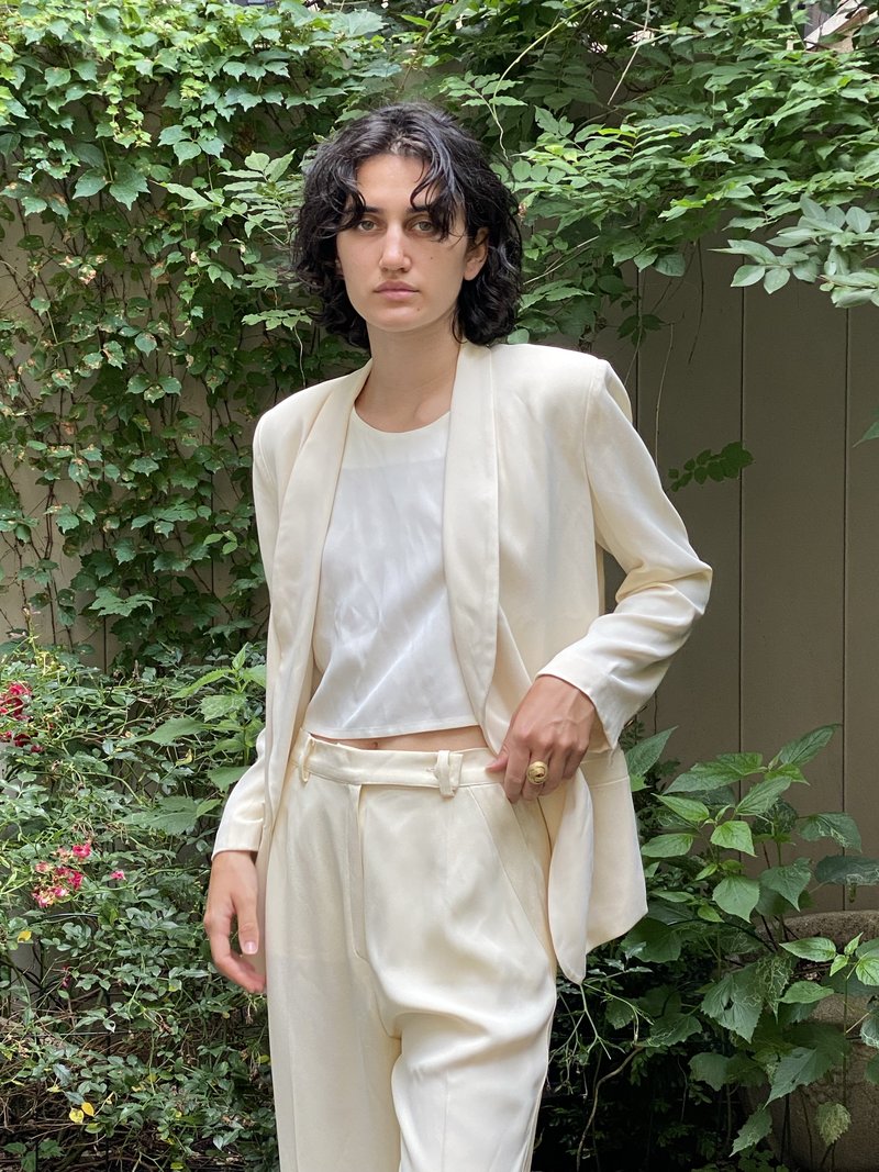 Vintage Sonia Rykiel Tuxedo blazer - Ivory | Garmentory