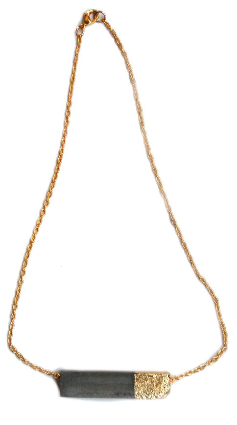 Maple & Mauve Gold Leaf Rectangle 20" Chain Necklace Maple & Mauve Gold Leaf Rectangle 20" Chain Necklace