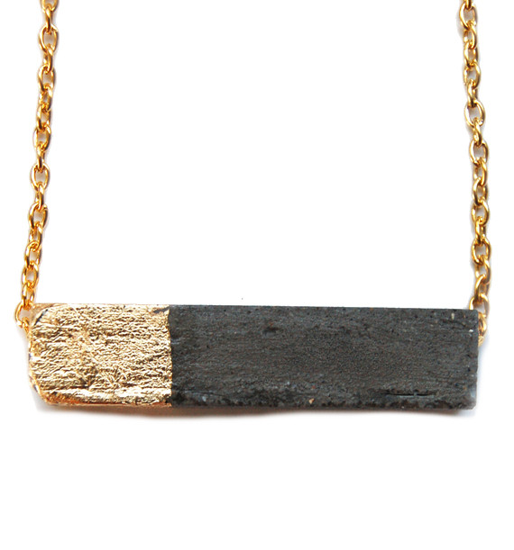 Maple & Mauve Gold Leaf Rectangle 20" Chain Necklace Maple & Mauve Gold Leaf Rectangle 20" Chain Necklace