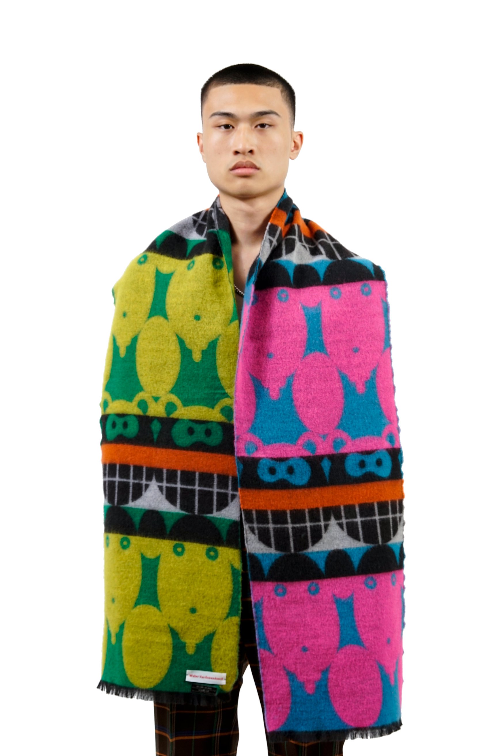 Walter Van Beirendonck Men's' Snake Wool Scarf in Yellow