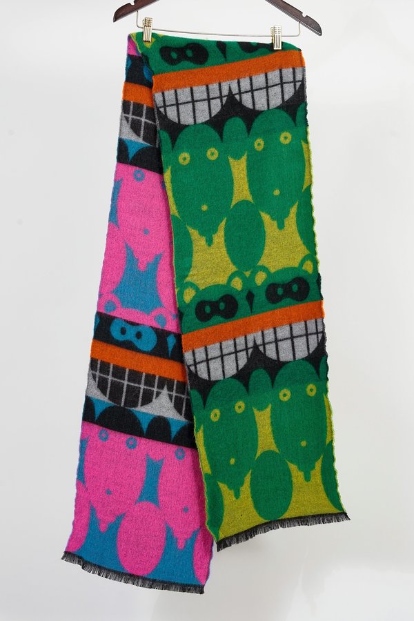 Walter Van Beirendonck Men's' Snake Wool Scarf in Yellow