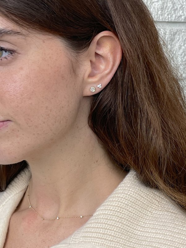 EF Collection DIAMOND DISC STUD EARRINGS - gold EF Collection DIAMOND DISC STUD EARRINGS - gold