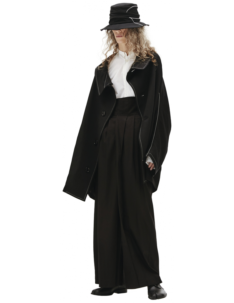 Y's Coat With Contrasting Seams Y's Coat With Contrasting Seams