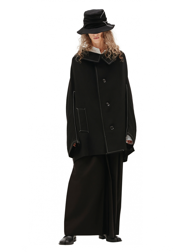 Y's Coat With Contrasting Seams Y's Coat With Contrasting Seams