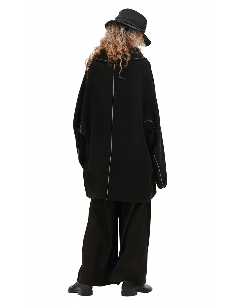 Y's Coat With Contrasting Seams Y's Coat With Contrasting Seams