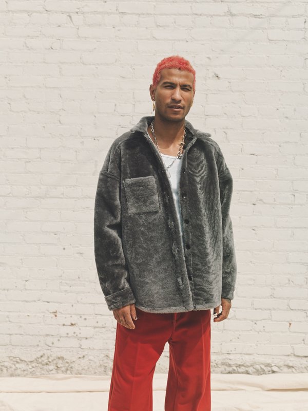 Marni Reversible Shearling Leather Shirt Jacket - Grey | Garmentory