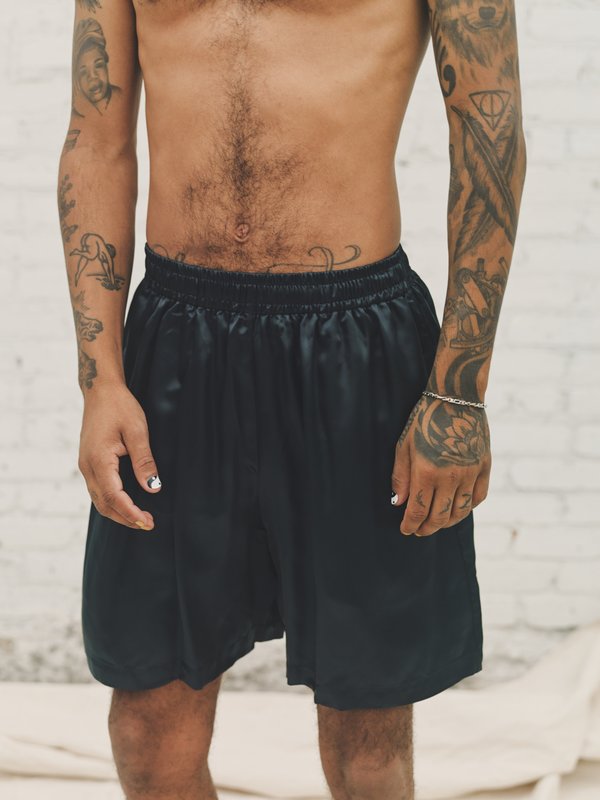 PHIPPS Cupro Lounge Shorts - Marine Blue PHIPPS Cupro Lounge Shorts - Marine Blue