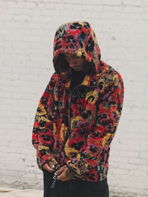 LOEWE Pansies All Over Jacquard Fleece Jacket | Garmentory