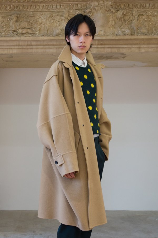 Lanvin Double Faced Wool Cashmere Kimono Coat - Taupe 