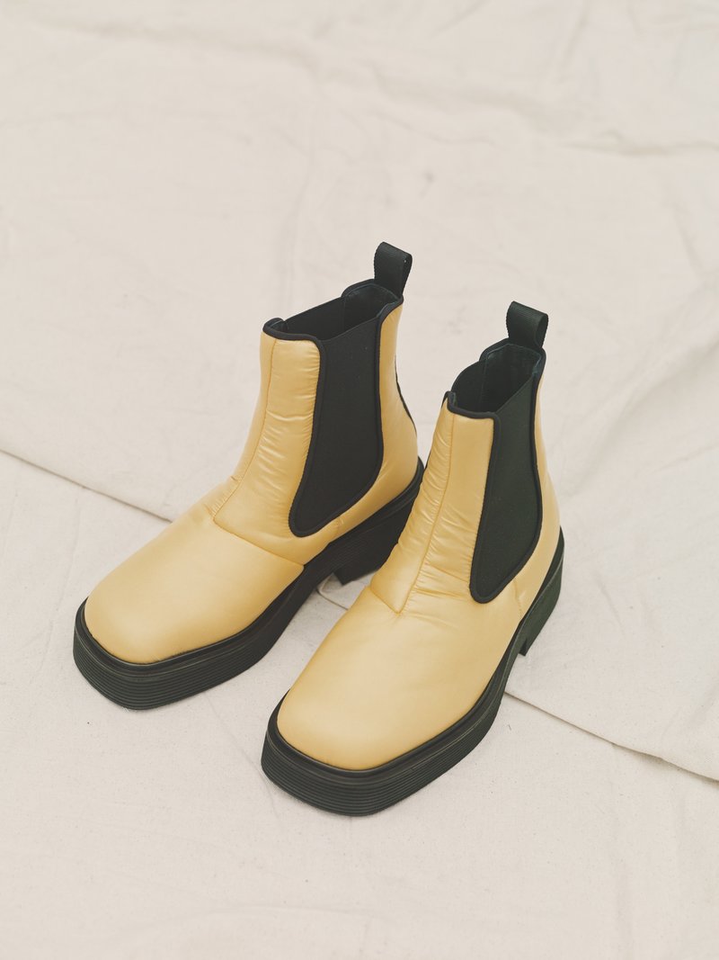 Marni Padded Nylon Square Toe Chelsea Boot - Yellow | Garmentory