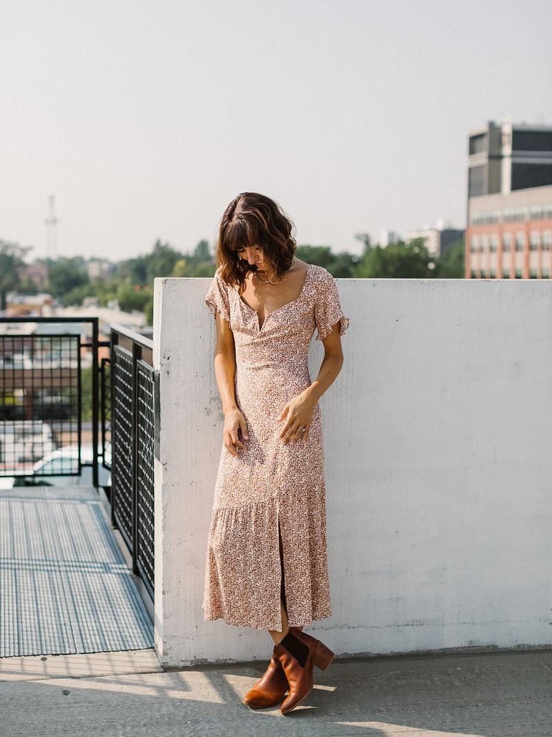 Saltwater Luxe 3/4 Sleeve Midi Dress - Dot Vanilla | Garmentory Saltwater Luxe 3/4 Sleeve Midi Dress - Dot Vanilla | Garmentory