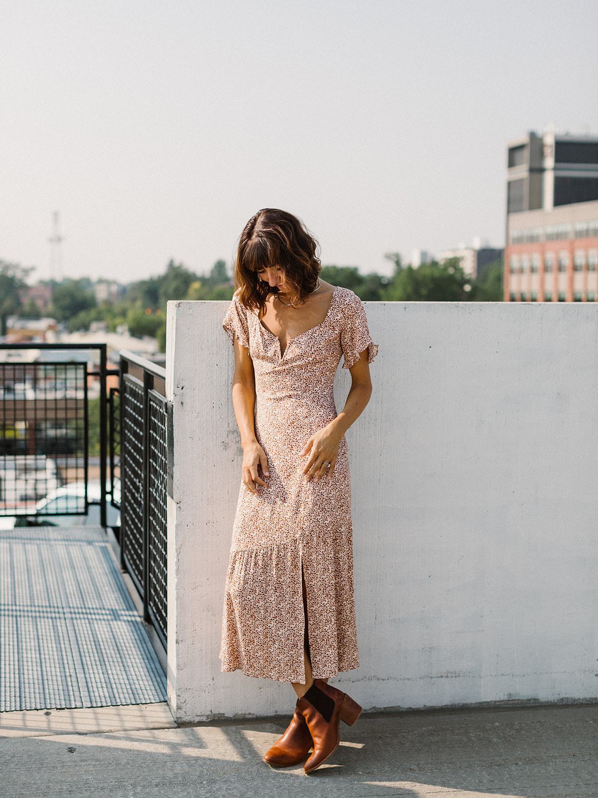 Saltwater Luxe 3/4 Sleeve Midi Dress - Dot Vanilla