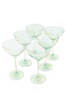 Estelle Colored Glass Set of 6 Mint Martini Glass - Green - Thumbnail 3