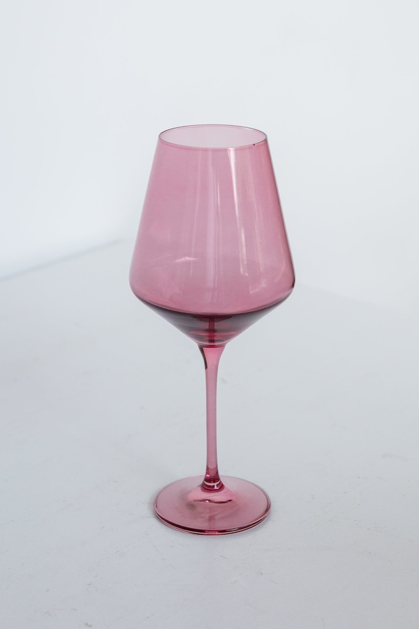 Estelle Colored Glass Set of 6 Wine Stemware - Rose Estelle Colored Glass Set of 6 Wine Stemware - Rose