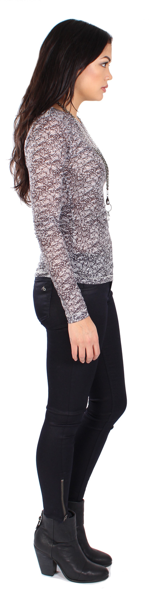 Rag & Bone Lace Print Classic Tee Rag & Bone Lace Print Classic Tee