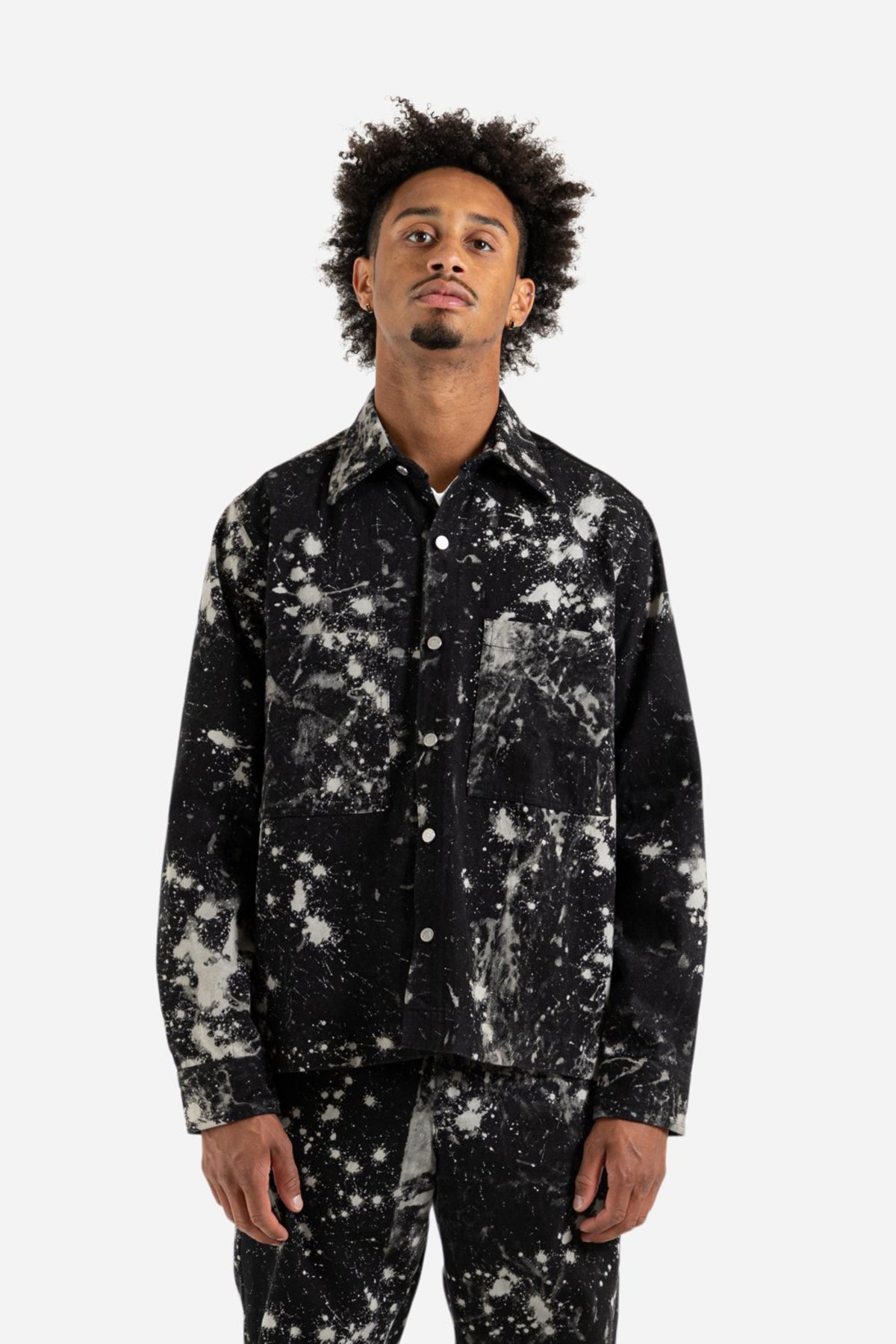 Schnayderman's Workwear Sky Overshirt - Dark Blue/Off White - Image 1 of 7