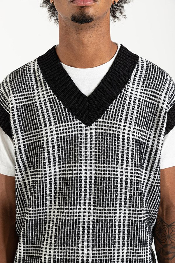 Schnayderman's Wool Check Vest - Black/White