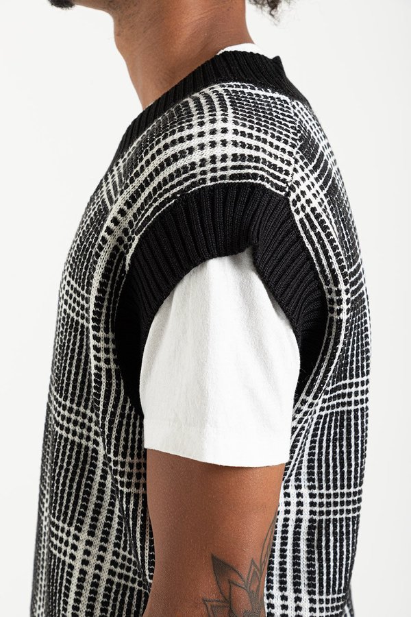 Schnayderman's Wool Check Vest - Black/White