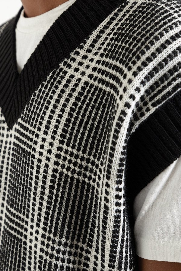 Schnayderman's Wool Check Vest - Black/White