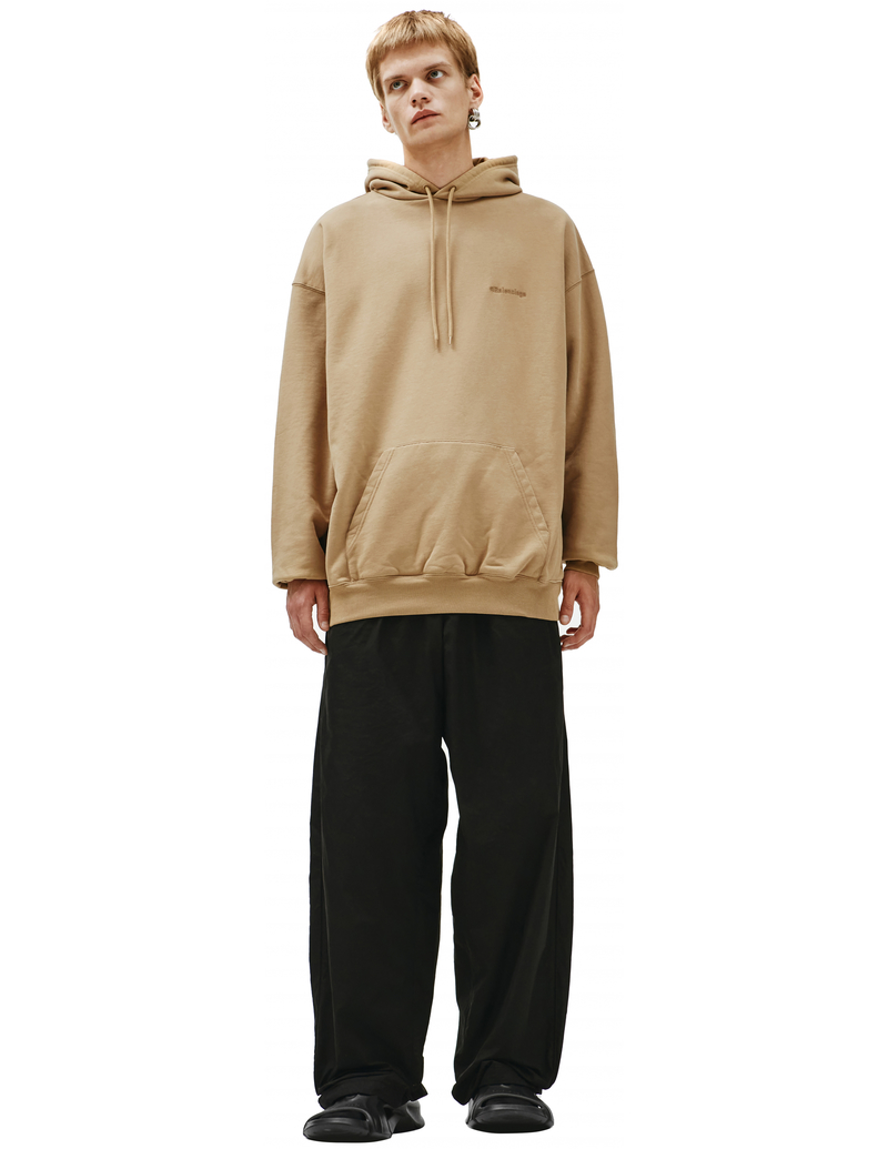 パーカー・フーディ BALENCIAGA Men Hoodies 767877 TQVS99121 Beige Balenciaga Hoodie with Logo - Beige | Garmentory