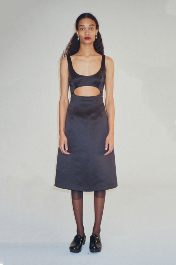 Sandy Liang Jodamo Dress - Noir Satin Sandy Liang Jodamo Dress - Noir Satin