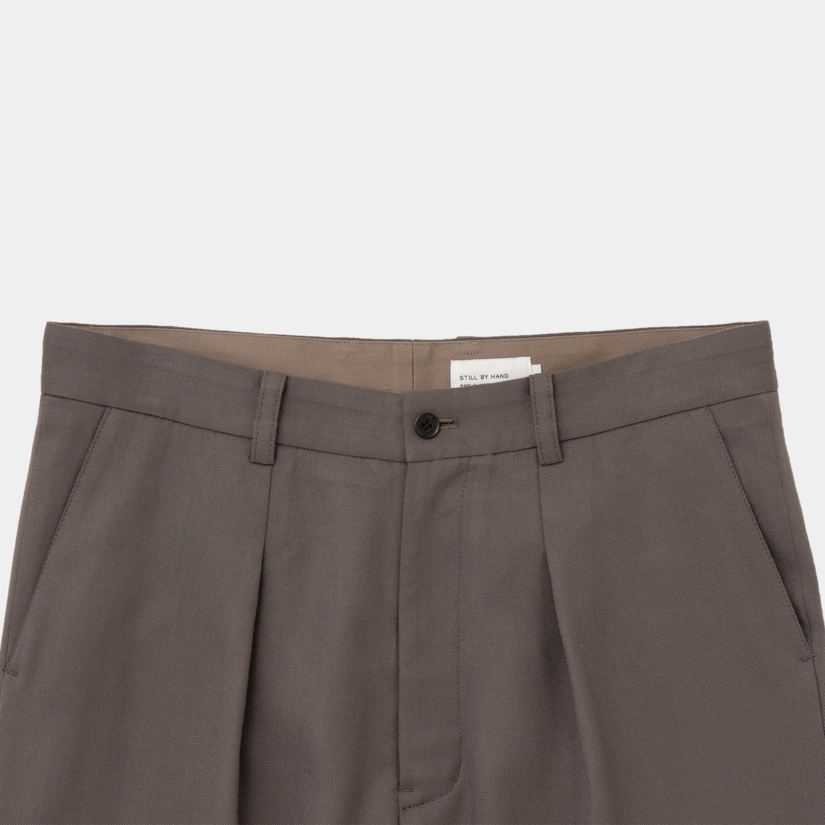 Still By Hand Wide wool pants - greige | Garmentory