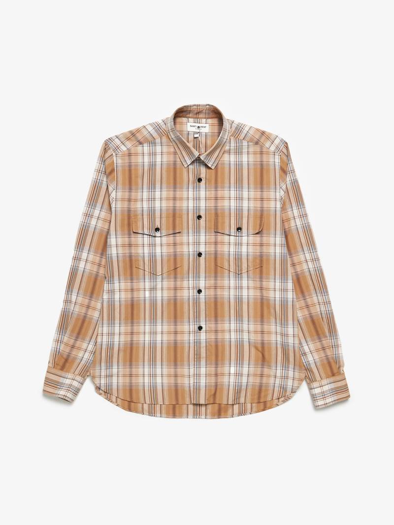 Saint Laurent Paris X Hedi Slimane Male Lurex Detailed Chekred