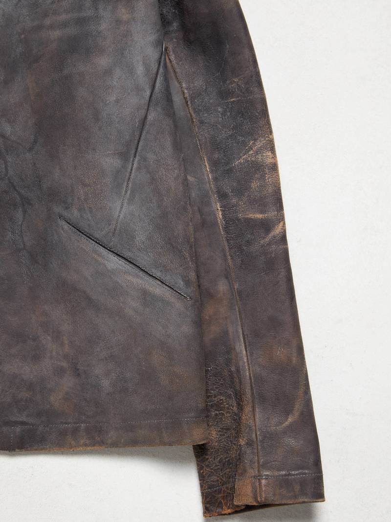[PRE - LOVED] Augusta Brown And Gray Tight Leather Jacket