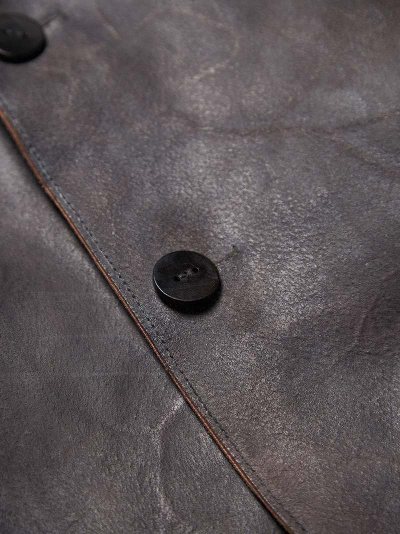 [PRE - LOVED] Augusta Brown And Gray Tight Leather Jacket